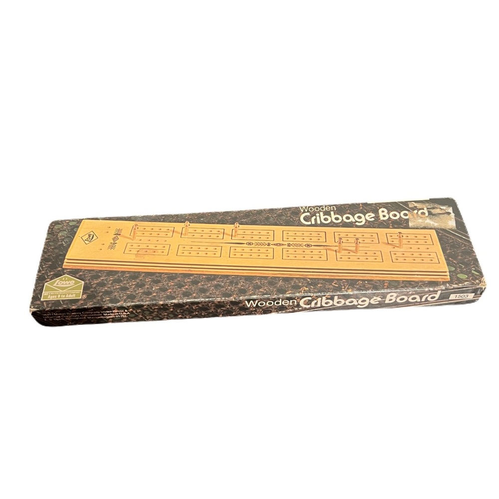Vintage Lowe for Milton Bradley Wooden Cribbage Board
